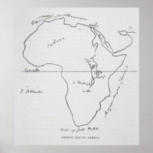 Poster Mapa de esboço de África