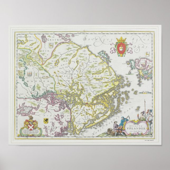 Pôster Mapa de Estocolmo, Suecia (Frente)