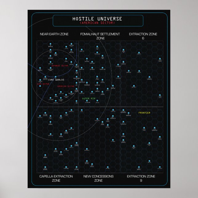 Poster Mapa de estrelas do HOSTILE (Frente)