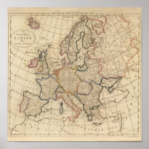 Pôster Mapa de Europa 2
