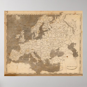 Poster Mapa de Europa por Arrowsmith
