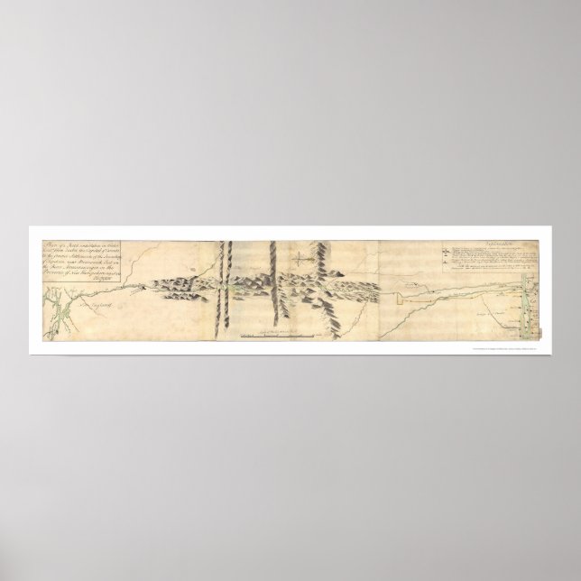 Poster Mapa de Expedição de Quebec para Maine 1760 (Frente)