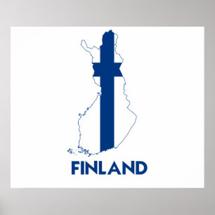 POSTER MAPA DE FINLANDIA