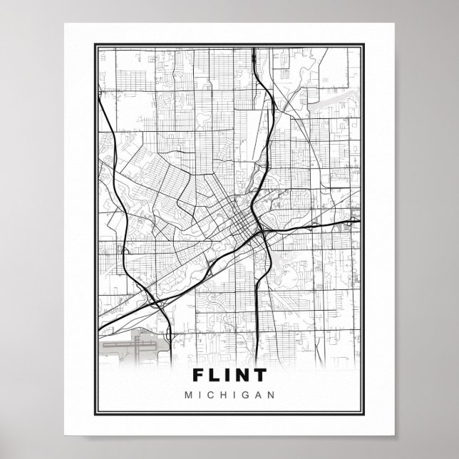Poster Mapa de Flint (Frente)
