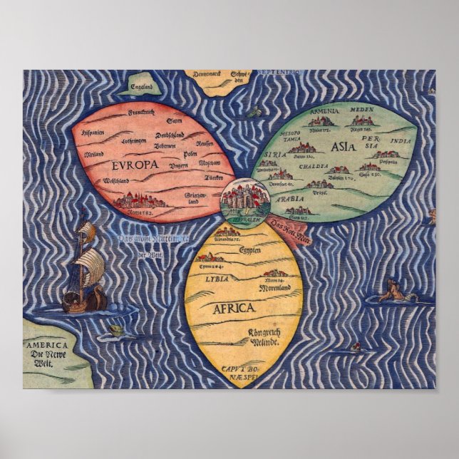 POSTER MAPA DE FOLHA DE CAPOEIRA DE BUNTING DE JERUSALEM  (Frente)