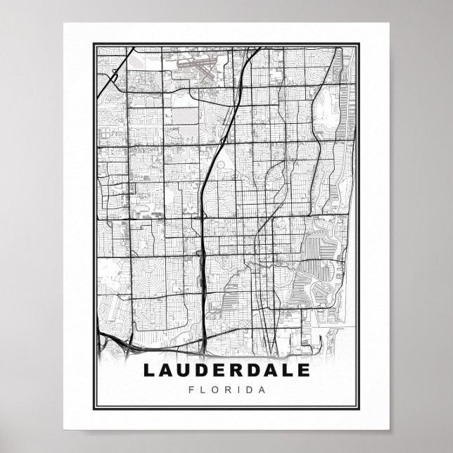 Poster Mapa de Fort Lauderdale (Frente)