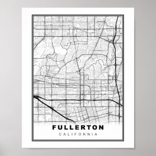 Poster Mapa de Fullerton