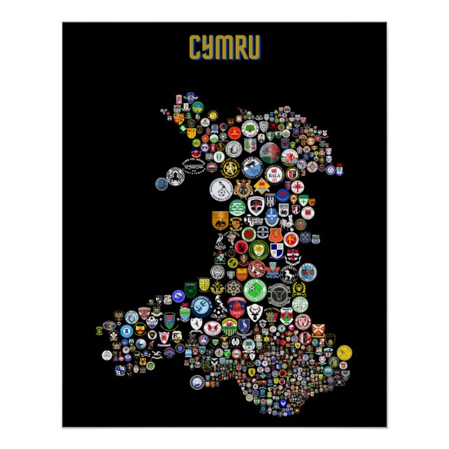Pôster Mapa De Futebol (Cymru) (Frente)