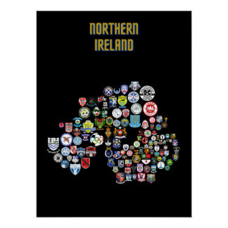Pôster Mapa De Futebol (Irlanda Norte)