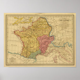 Pôster Mapa de Gália