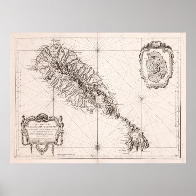 Poster Mapa de Gatinhos de Rua Velha (1758) Santo de Vint (Frente)