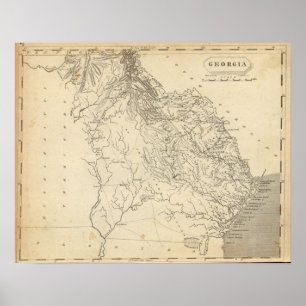 Poster Mapa de Geórgia por Arrowsmith