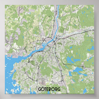 Poster Mapa de Gotemburgo
