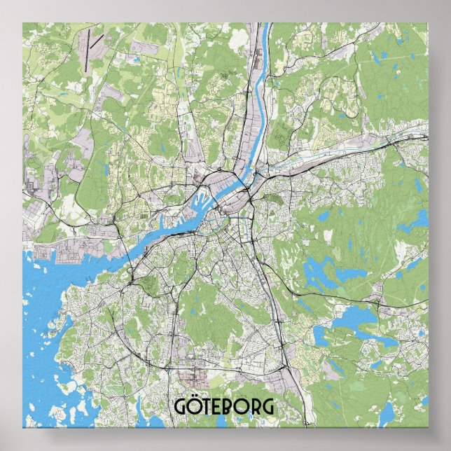 Poster Mapa de Gotemburgo (Frente)