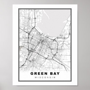 Poster Mapa de Green Bay