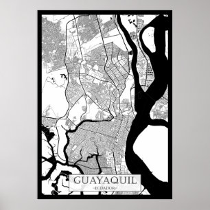 Poster Mapa de Guayaquil Equador