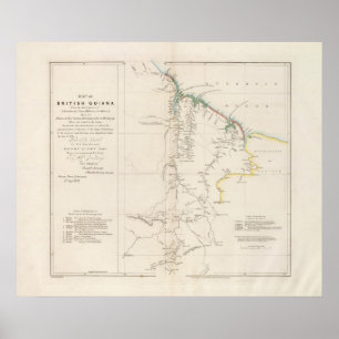 Pôster Mapa de Guiana britânico