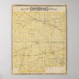 Pôster Mapa de Hendricks County