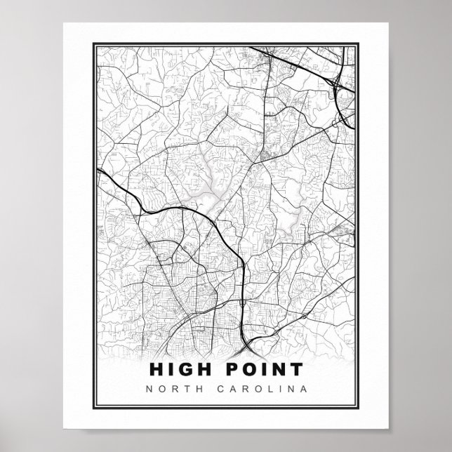 Poster Mapa de High Point (Frente)
