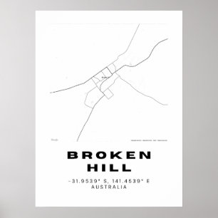 Poster Mapa de Hill Minimalista com Coordenadas