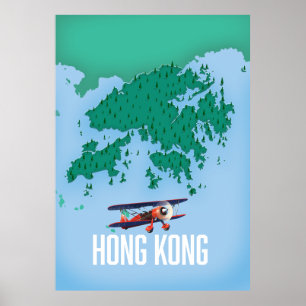 Poster Mapa de Hong Kong