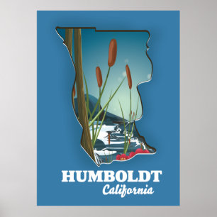 Poster mapa de Humboldt Califórnia