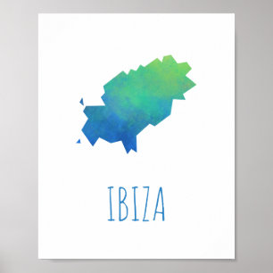 Pôster Mapa de Ibiza
