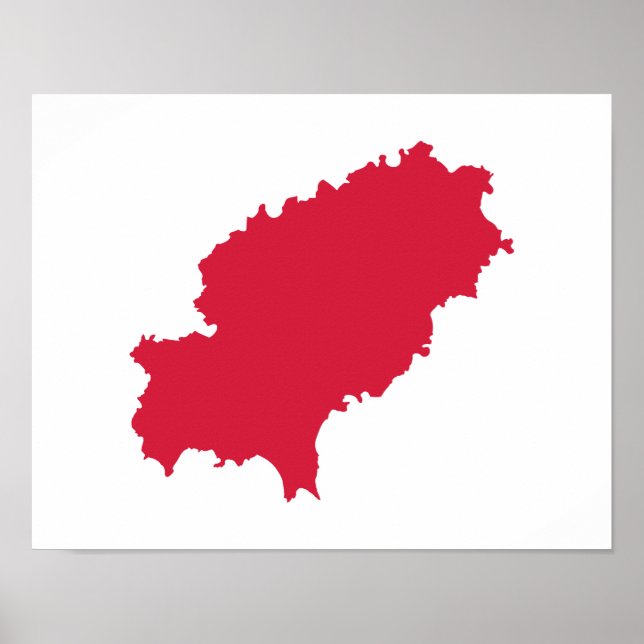 Pôster Mapa de Ibiza (Frente)