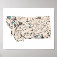 Mapa de Imagens de Montana Vintage - Quadro de Est