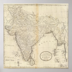 Pôster Mapa de India