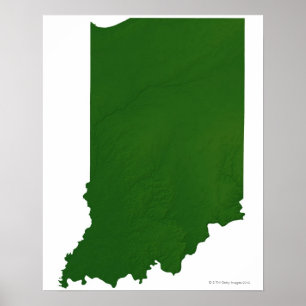 Pôster Mapa de Indiana 2