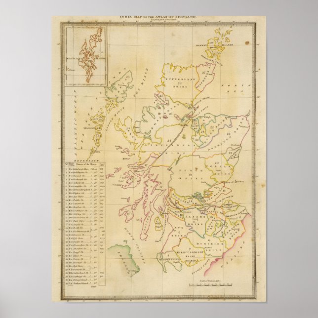 Pôster Mapa de índice (Frente)