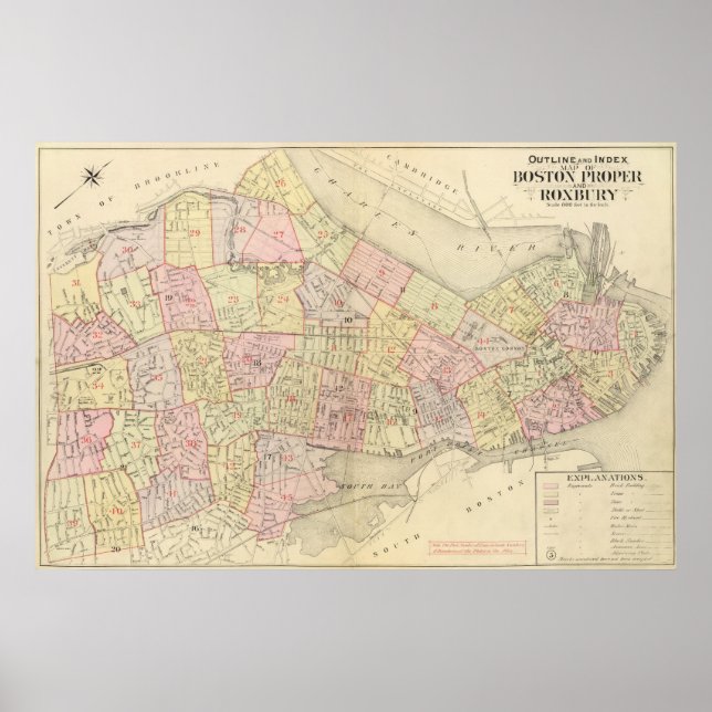 Poster Mapa de Índice de Boston (Frente)