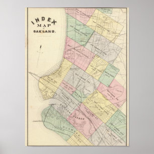 Pôster Mapa de índice de Oakland
