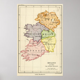 Poster Mapa de Ireland