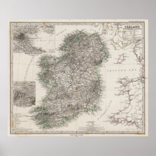 Pôster Mapa de Ireland por Stieler