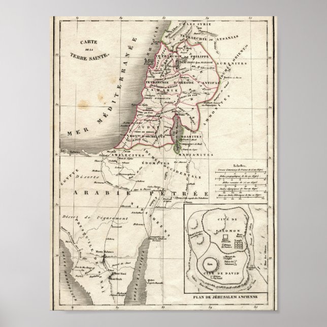 Poster Mapa de Israel (Frente)