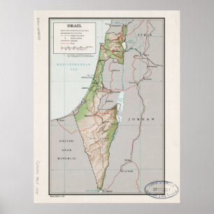 Pôster Mapa de Israel (1967)