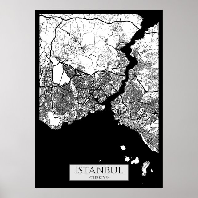 Poster Mapa de Istambul Turquia (Frente)
