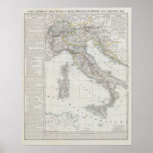 Poster Mapa de Italia