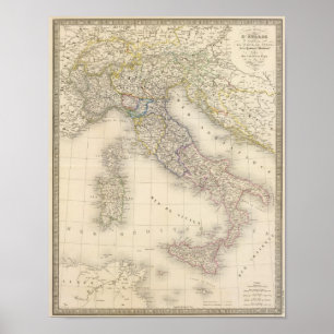 Poster Mapa de Italia