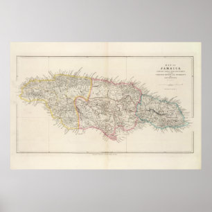 Poster Mapa de Jamaica