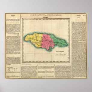 Pôster Mapa de Jamaica