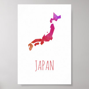 Pôster Mapa de Japão