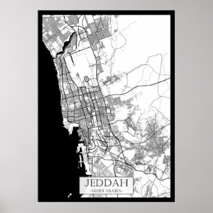 Poster Mapa de Jedá Arábia Saudita