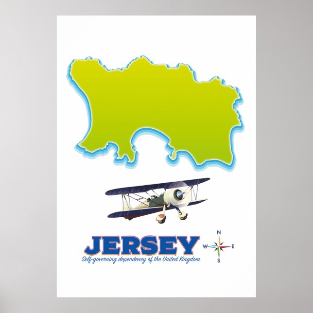 Poster Mapa de Jersey. (Frente)