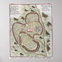 Mapa de Jerusalém Israel (1730)