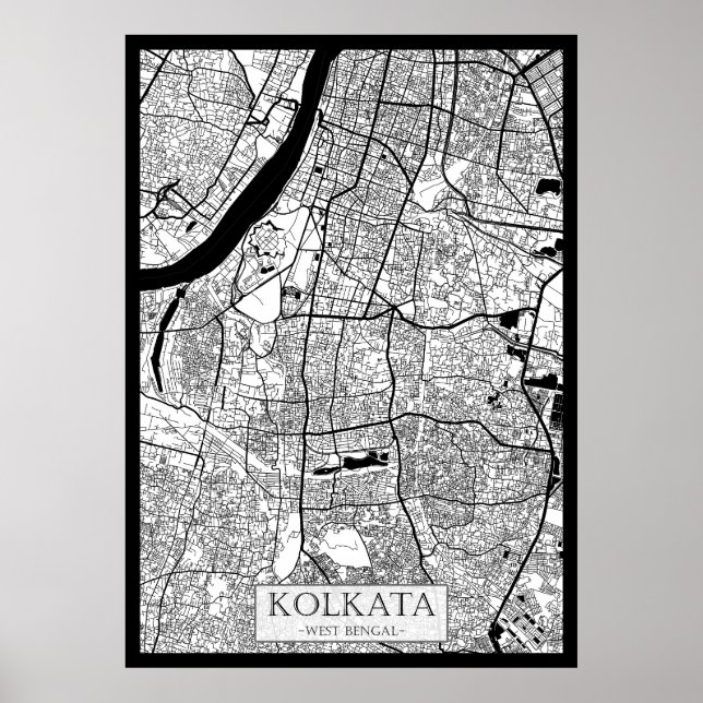 Poster Mapa de Kolkata West Bengal (Frente)