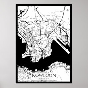 Poster Mapa de Kowloon Hong Kong