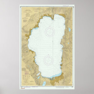 Poster Mapa de Lake Tahoe (1987)